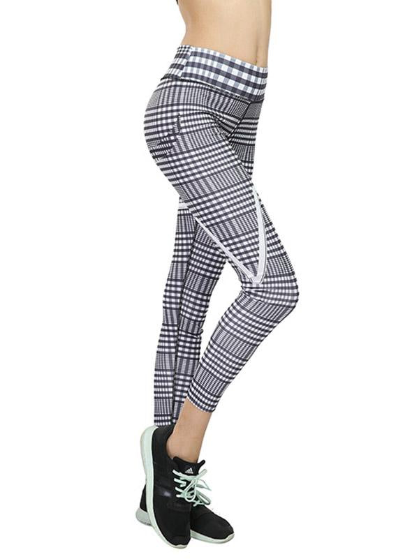 Plaid Printed Ninth Pants Leggings