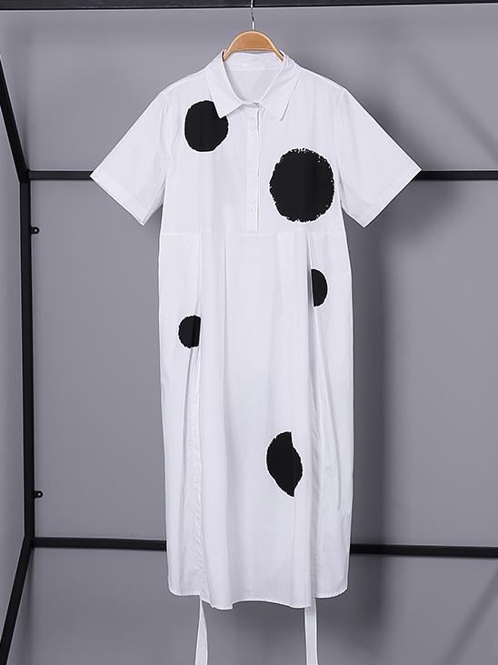 Elegant Polka-dot Printed Long Dress