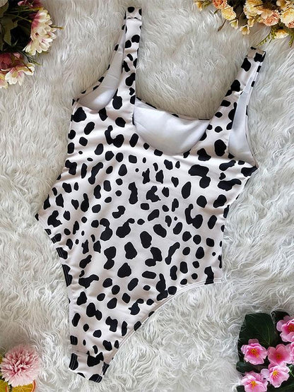 Snakeskin&Leopard Printed One-piece Swimwear