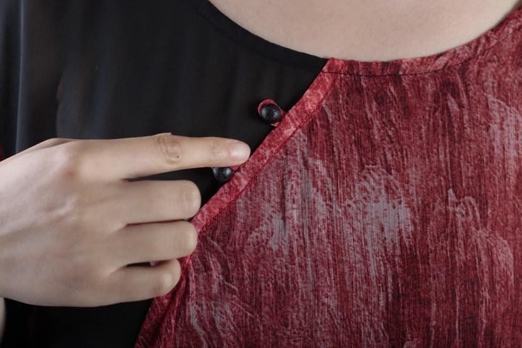 Women Vintage Round Neck Short Sleeve Dress
