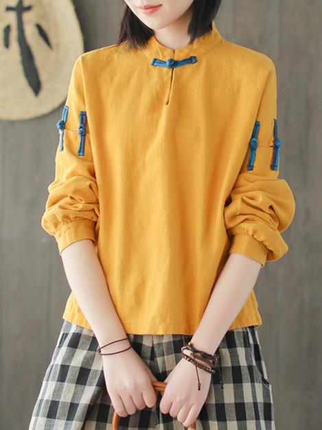 Vintage Ramie Chinese Style Shirt