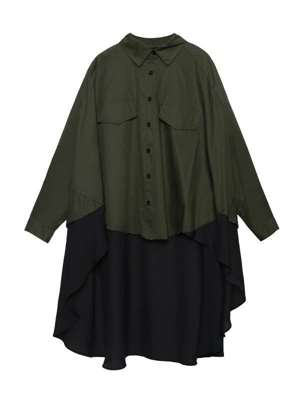 Original Irregularity Split-Joint Gauze Blouses&Shirts Tops