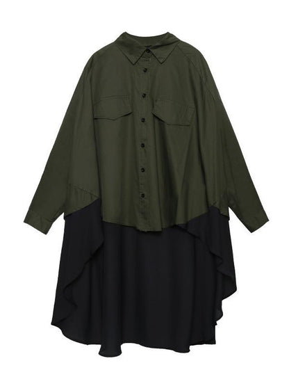 Original Irregularity Split-Joint Gauze Blouses&Shirts Tops