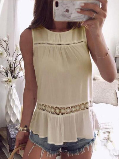 Fashion Hollow Sleeveless Vests Tops