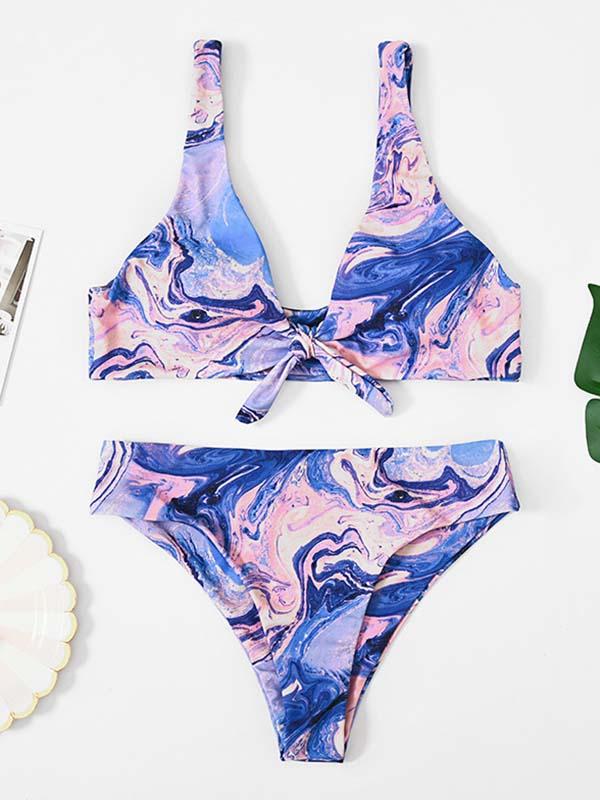 Tie-Dyed Purple Bikini Swimsuit