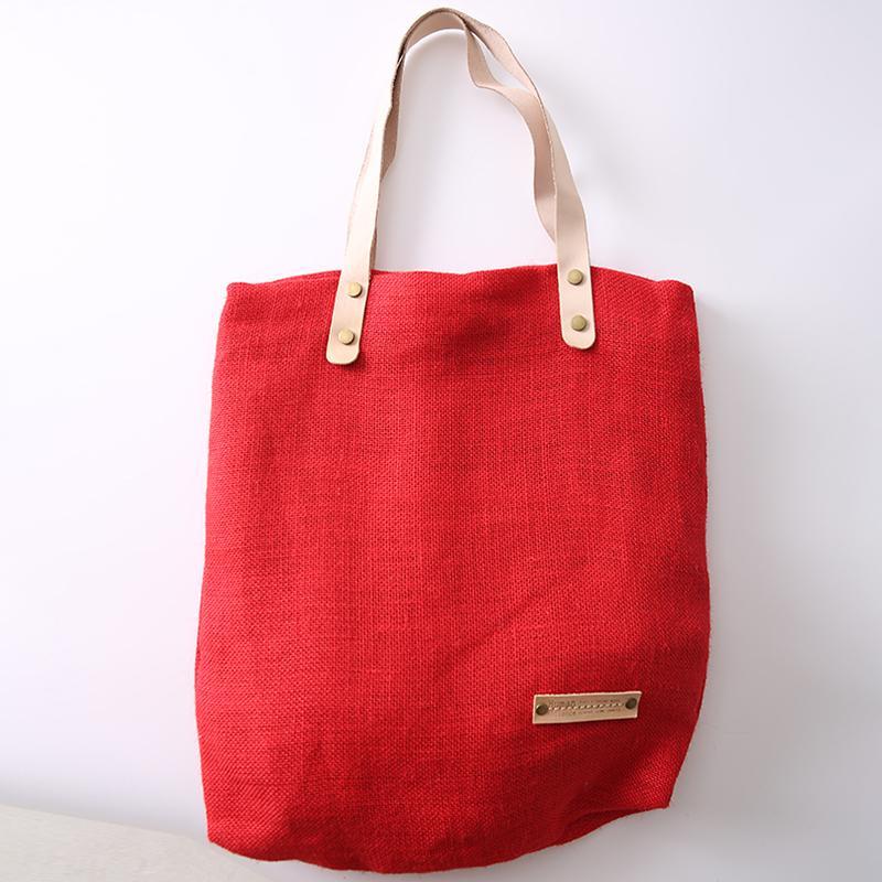 Canvas Female Big Bag Red Shoulder Bag