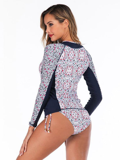 Tropical Printed Strappy Two-Piece Wetsuit