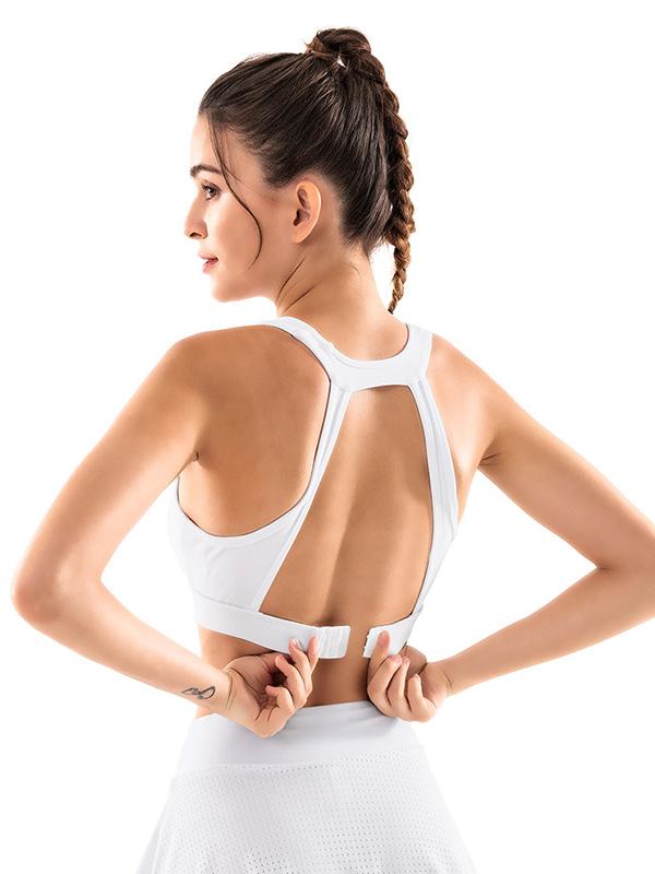 Solid Wrap Backless Quick Dry Sports Bra