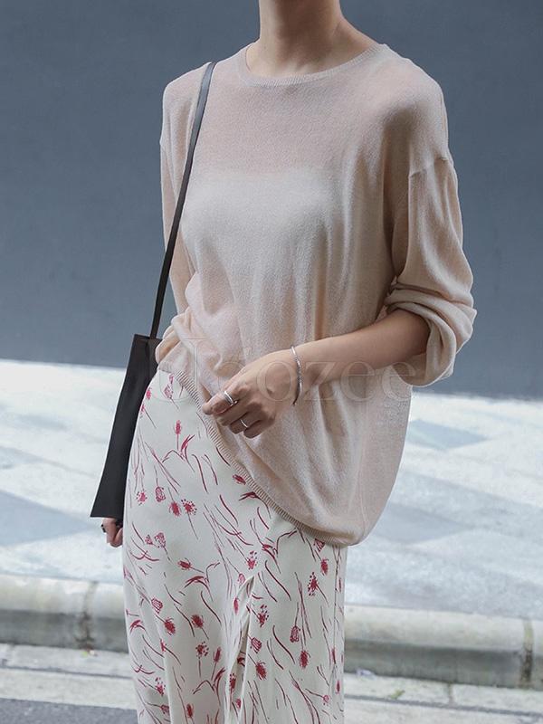 Casual Solid Light Maturity Knitwear