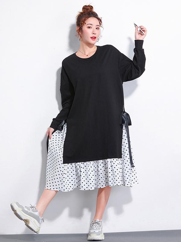 False-two Plus Size Loose Sweet Midi Dresses