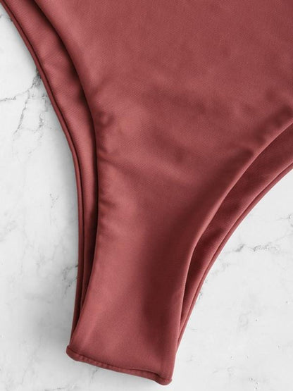 High Cut Plain Knot Bikinis Swimwear