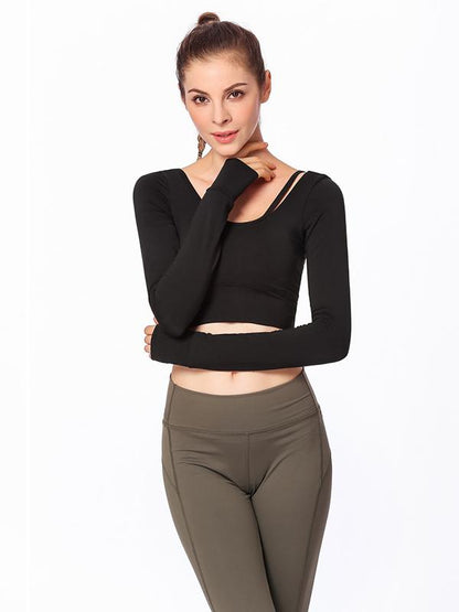 Backless Long Sleeve Yoga Tees