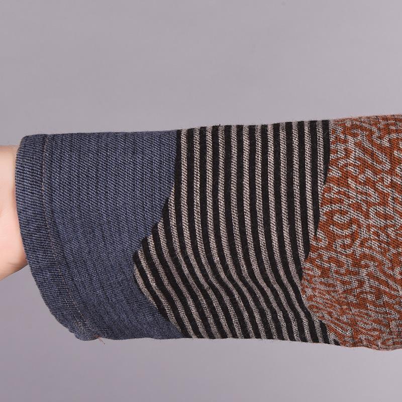 Wavy Colorful Stripes Retro Elegant Loose Dress