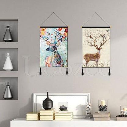 Modern Deer Printed Wall Hanging Decoration