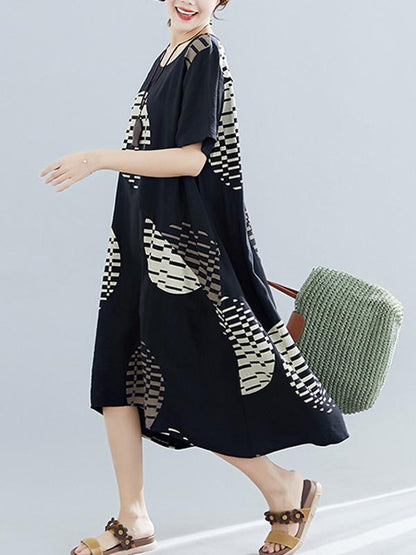 Casual Printed Long Shirt Dress