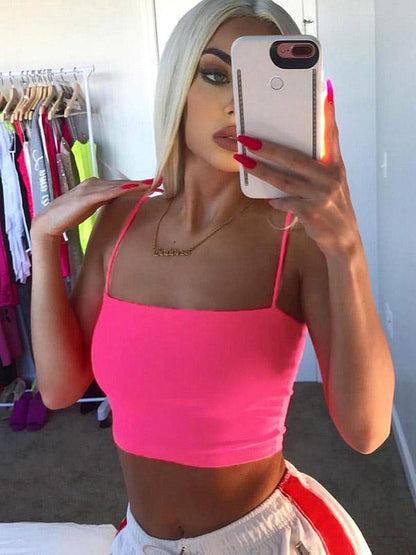 Sexy Solid Wrap Spaghetti-Neck Vest Top