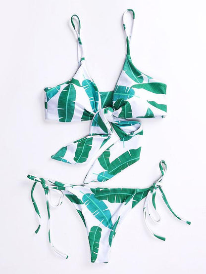 Lace-up Knot Bikini Swimsuit