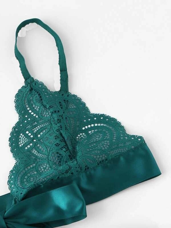 Lace Bandage Triangles Split Lingerie