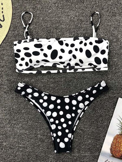 Leopard Bandeau Bikini Swimsuit
