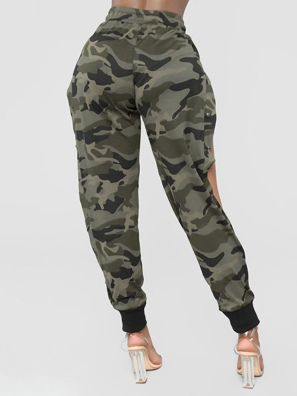 Fashion Casual Camouflage Split-Side Pants