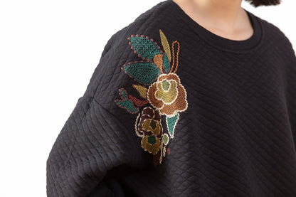 Embroidery Flower Pattern Cotton Women Suit