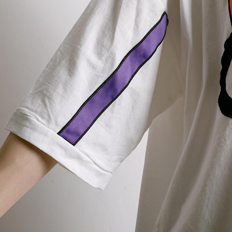 Colored Appliques Simple Women Casual T-Shirt