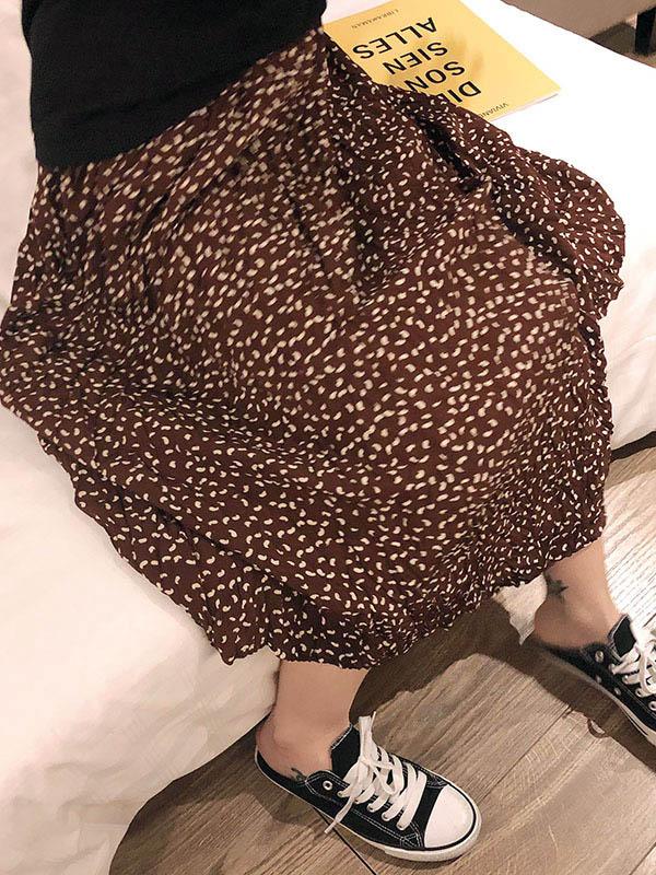 Printed Chiffon Ruffled Skirt Bottom