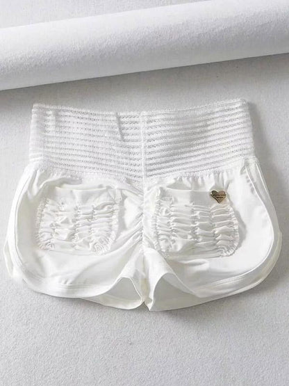 Lace Wide Waistband Sports Shorts