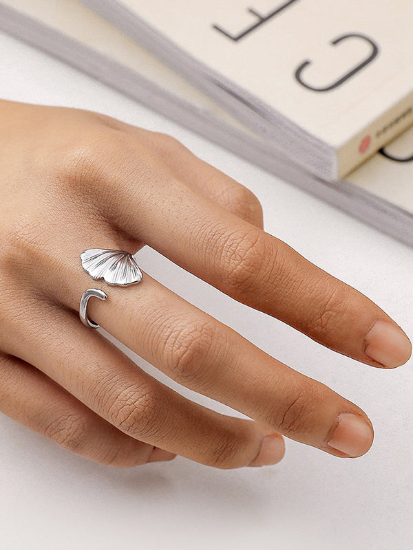 Original Simple Casual Solid Color Leaf Shape Ring