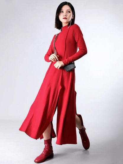 Split-side Cropped Long Dress