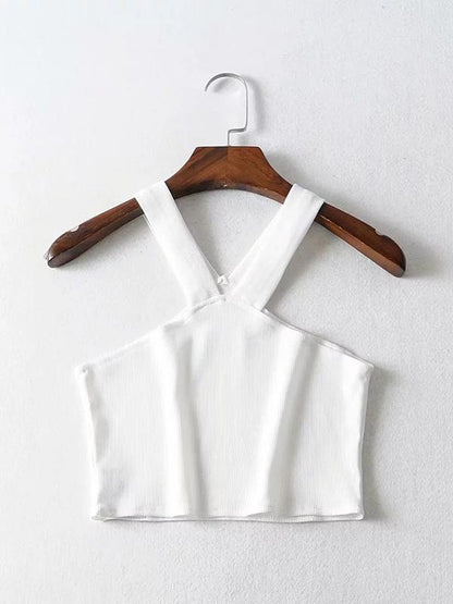 Halter-neck Printed Crop Tanks
