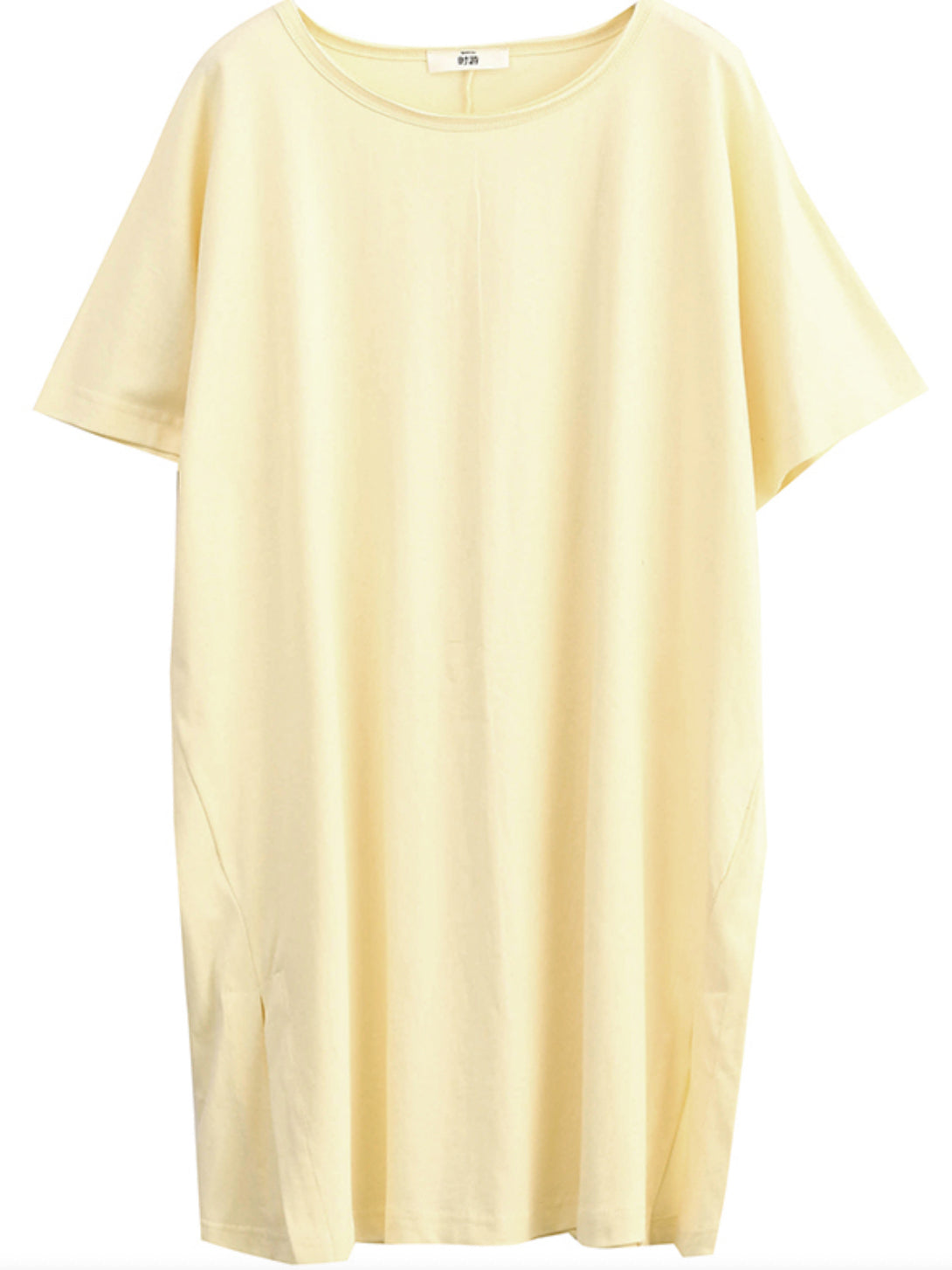 Simple Casual Loose 5 Colors Split-Side Round-Neck Short Sleeves T-Shirt Tops