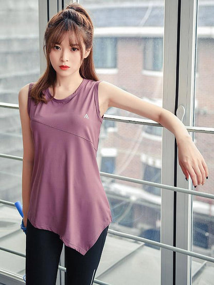 Solid Cropped Sleeveless Yoga Suits