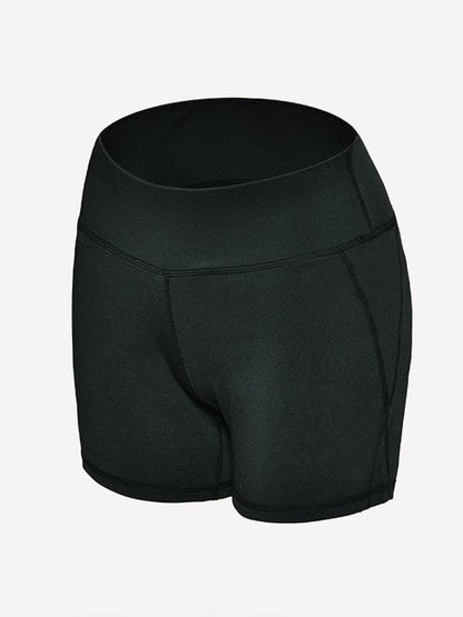 Solid Elastic Fitness Hip-lift Shorts