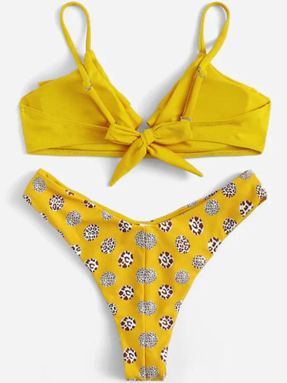 Falbala Polka Dot Split Bikini Swimsuit