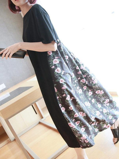 Original Floral Round-Neck Dress