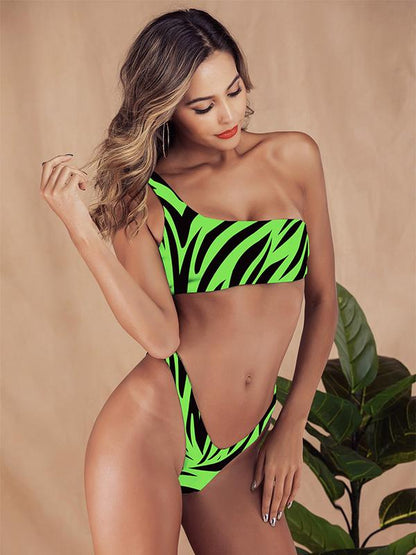 Bandeau One Shoulder Bikini Swimsuit