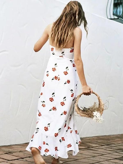 Vacation Strapless Printed Maxi Dress