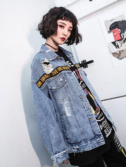 Loose Shredded Street Denim Jacket