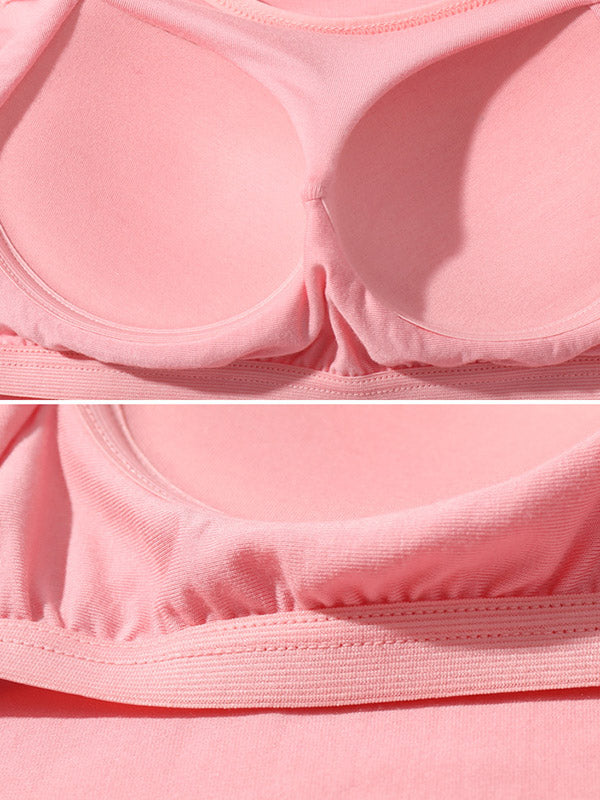 6 Colors Solid Color Spaghetti-Neck Bra Yoga Tops