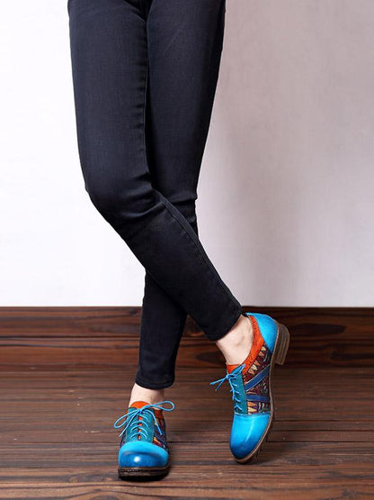 Genuine Leather Split-joint Loafers