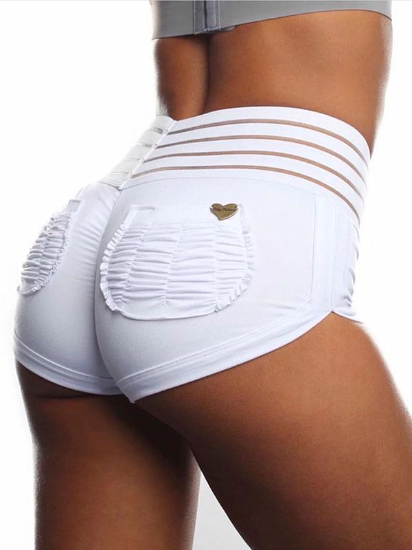 Wrap Hollow Solid Pockets Sports Shorts