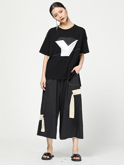 C Yards Original Split-joint Lace-up Pants