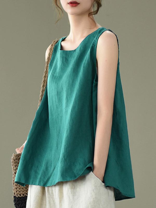 Original Solid Sleeveless Round-Neck Vest