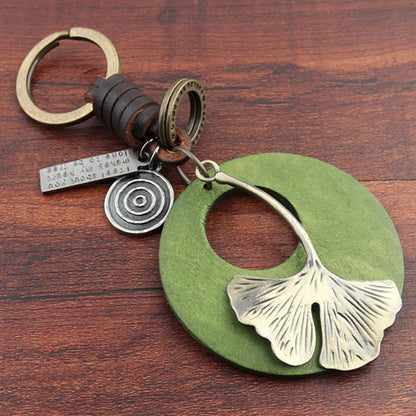 Buykud Ginkgo Leaf Simple Personality Retro Car Key Rain