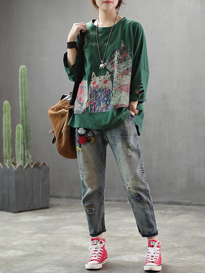 Loose Printed Comfortable Blouse