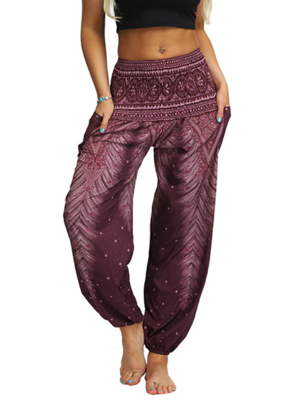Bohemia Loose Printed Elastics Knickerbockers& Yoga Pants