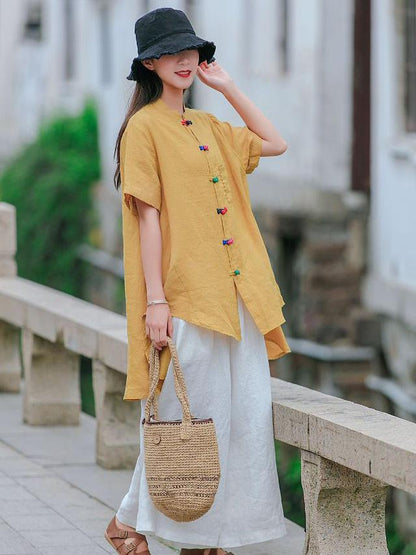 Loose A-line Cropped Blouse