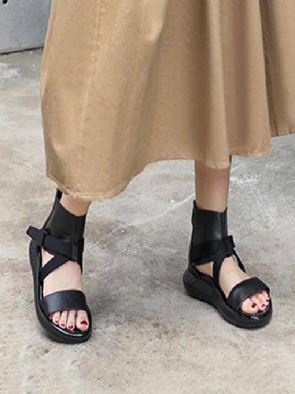 Summer Solid Flat Shoes Sandals