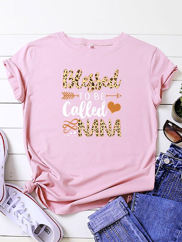 Casual Leopard Printed Letters Tees